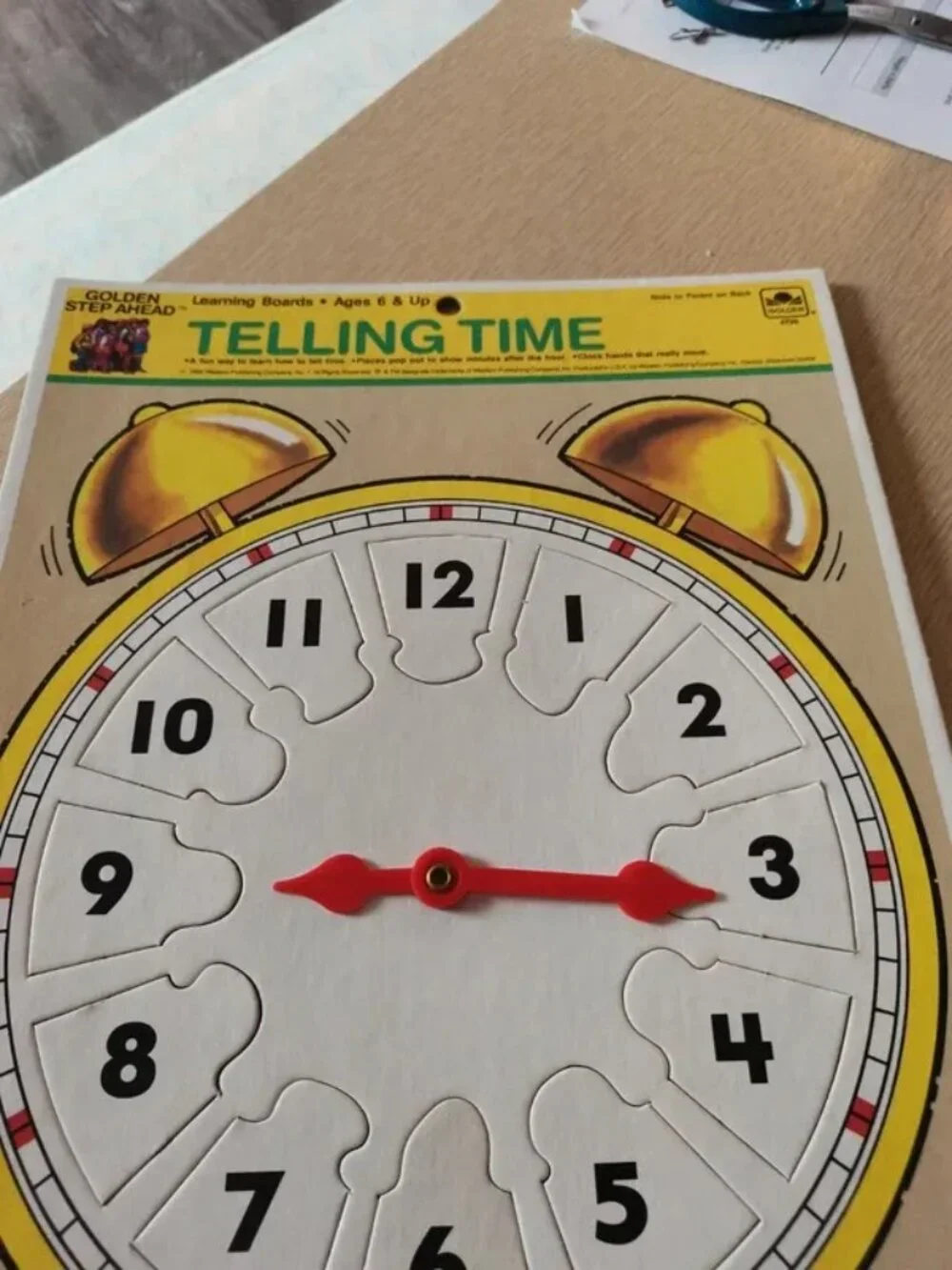 Vintage 1980's Golden Step Ahead Telling time Game Learning Activity Puzzle